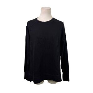 Sweaty Betty Womens Black Cotton/Modal Sweater Relaxed Fit Long Sleeve Size XS